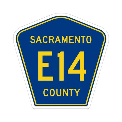 Sacramento County E14 (California) (Road Sign) STICKER Vinyl Kiss-Cut Decal 6 Inch White - The Sticker Space