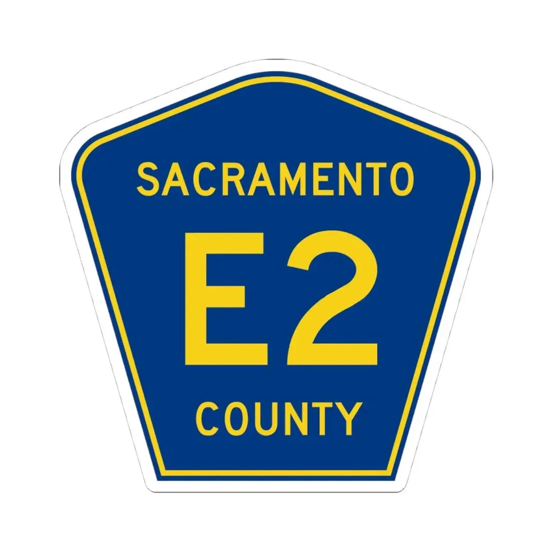 Sacramento County E2 (California) (Road Sign) STICKER Vinyl Kiss-Cut Decal 4 Inch White - The Sticker Space