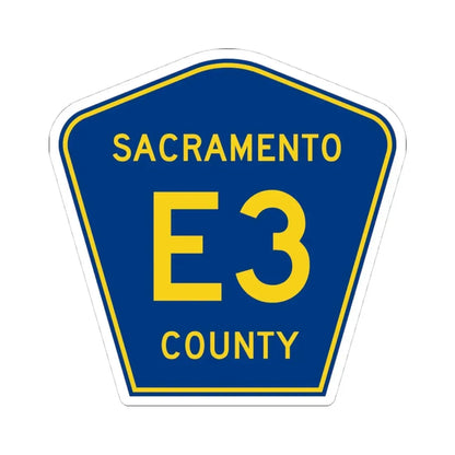 Sacramento County E3 (California) (Road Sign) STICKER Vinyl Kiss-Cut Decal 4 Inch White - The Sticker Space