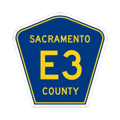 Sacramento County E3 (California) (Road Sign) STICKER Vinyl Kiss-Cut Decal 6 Inch White - The Sticker Space