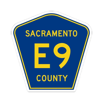 Sacramento County E9 (California) (Road Sign) STICKER Vinyl Kiss-Cut Decal 4 Inch White - The Sticker Space