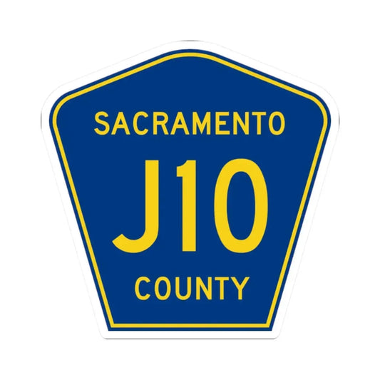 Sacramento County J10 (California) (Road Sign) STICKER Vinyl Kiss-Cut Decal 2 Inch White - The Sticker Space