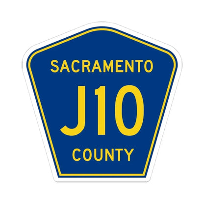 Sacramento County J10 (California) (Road Sign) STICKER Vinyl Kiss-Cut Decal 4 Inch White - The Sticker Space