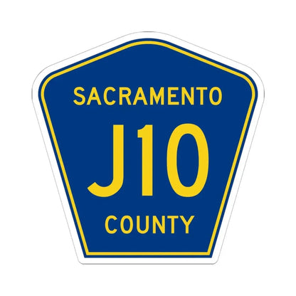 Sacramento County J10 (California) (Road Sign) STICKER Vinyl Kiss-Cut Decal 6 Inch White - The Sticker Space