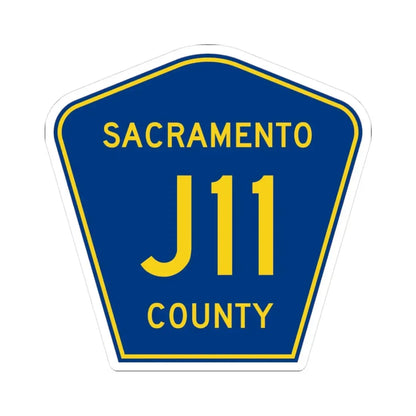 Sacramento County J11 (California) (Road Sign) STICKER Vinyl Kiss-Cut Decal 3 Inch White - The Sticker Space