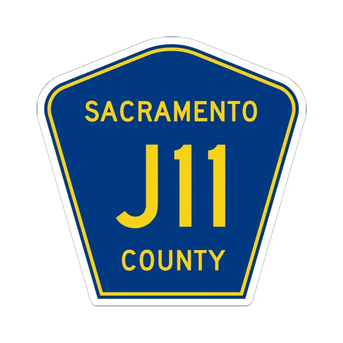 Sacramento County J11 (California) (Road Sign) STICKER Vinyl Kiss-Cut Decal 6 Inch White - The Sticker Space
