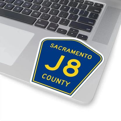 Sacramento County J8 (California) (Road Sign) STICKER Vinyl Kiss-Cut Decal - The Sticker Space