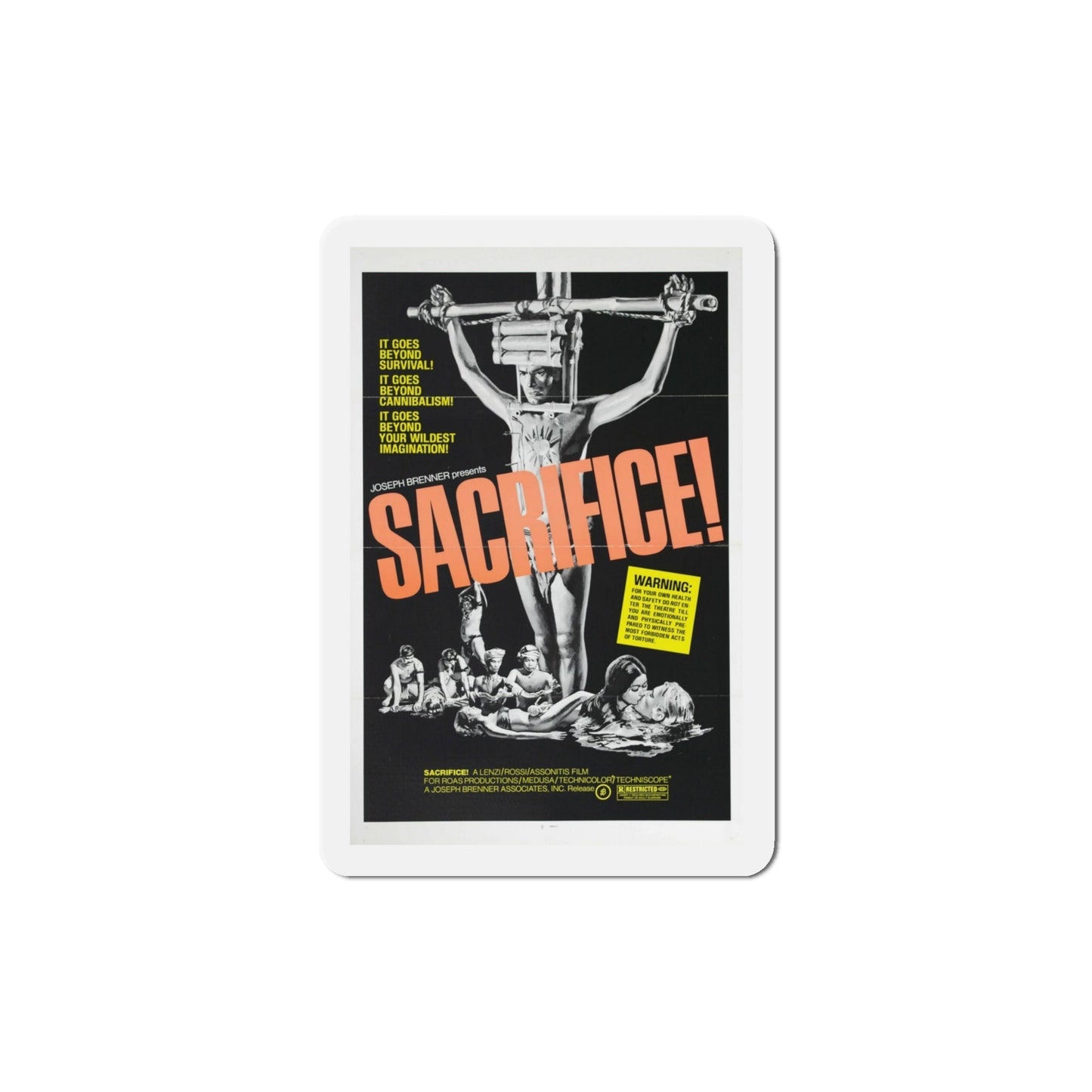 Sacrifice! 1973 Movie Poster Die-Cut Magnet-4 Inch-The Sticker Space