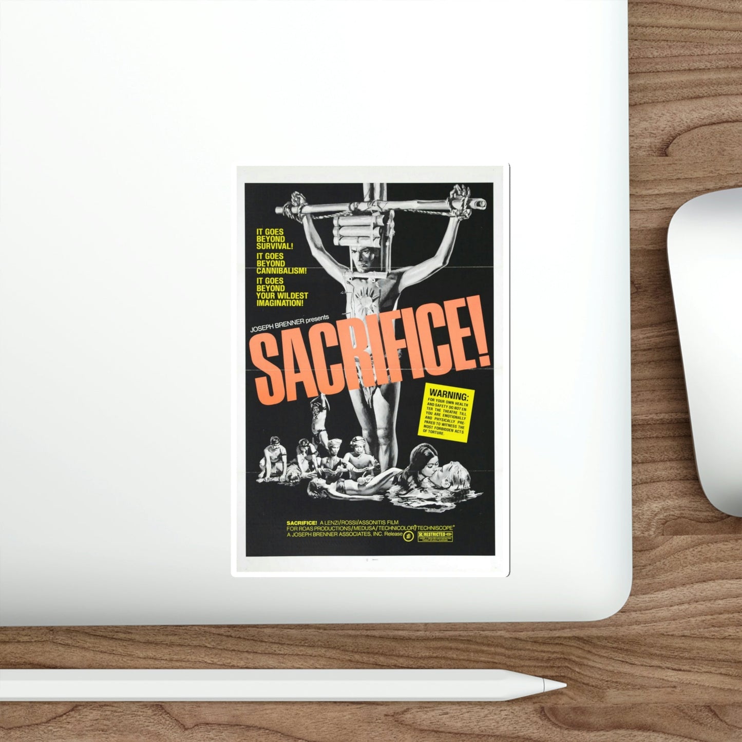 Sacrifice! 1973 Movie Poster STICKER Vinyl Die-Cut Decal-The Sticker Space