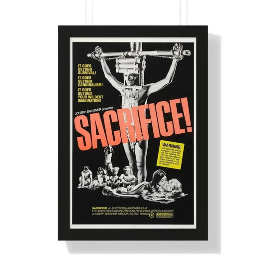 SACRIFICE! (MAN FROM DEEP RIVER) 1972 - Framed Movie Poster 16″ x 24″ Black - The Sticker Space