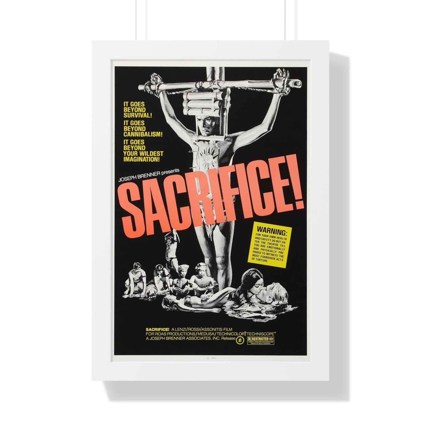 SACRIFICE! (MAN FROM DEEP RIVER) 1972 - Framed Movie Poster-16″ x 24″-The Sticker Space