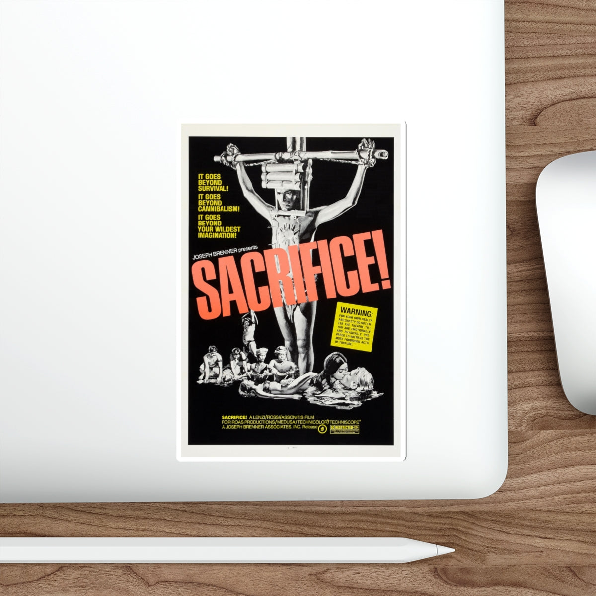 SACRIFICE! (MAN FROM DEEP RIVER) 1972 Movie Poster STICKER Vinyl Die-Cut Decal-The Sticker Space