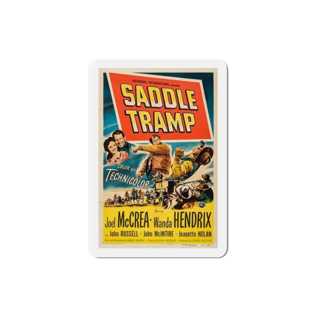 Saddle Tramp 1950 Movie Poster Refrigerator Magnet 3 Inch - The Sticker Space