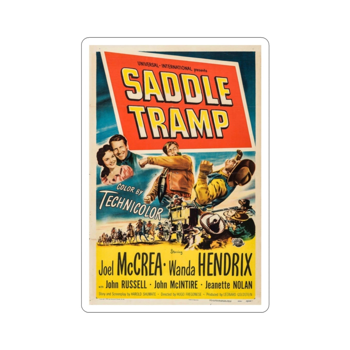 Saddle Tramp 1950 Movie Poster STICKER Vinyl Die-Cut Decal-2 Inch-The Sticker Space