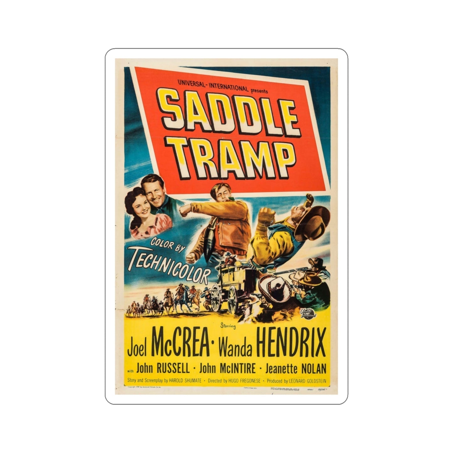 Saddle Tramp 1950 Movie Poster STICKER Vinyl Die-Cut Decal-3 Inch-The Sticker Space