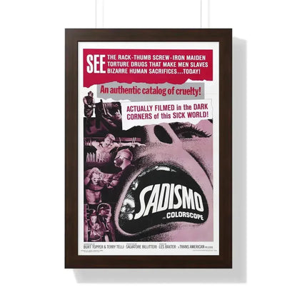 SADISMO 1967 - Framed Movie Poster 16″ x 24″ Walnut - The Sticker Space
