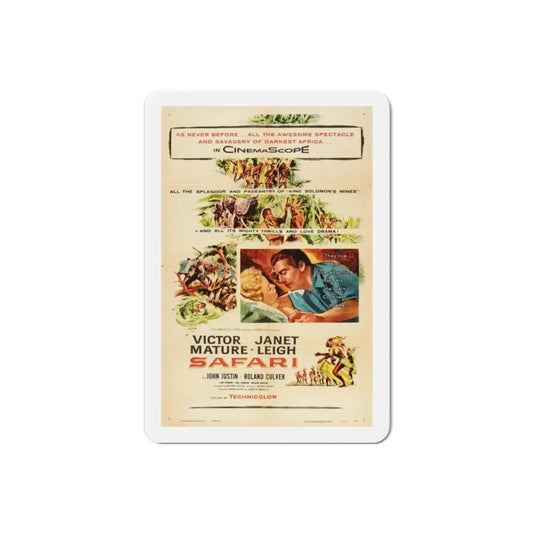Safari 1956 Movie Poster Refrigerator Magnet 2 Inch - The Sticker Space