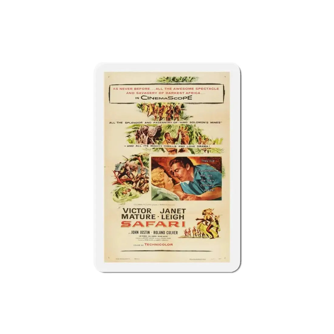 Safari 1956 Movie Poster Refrigerator Magnet - The Sticker Space