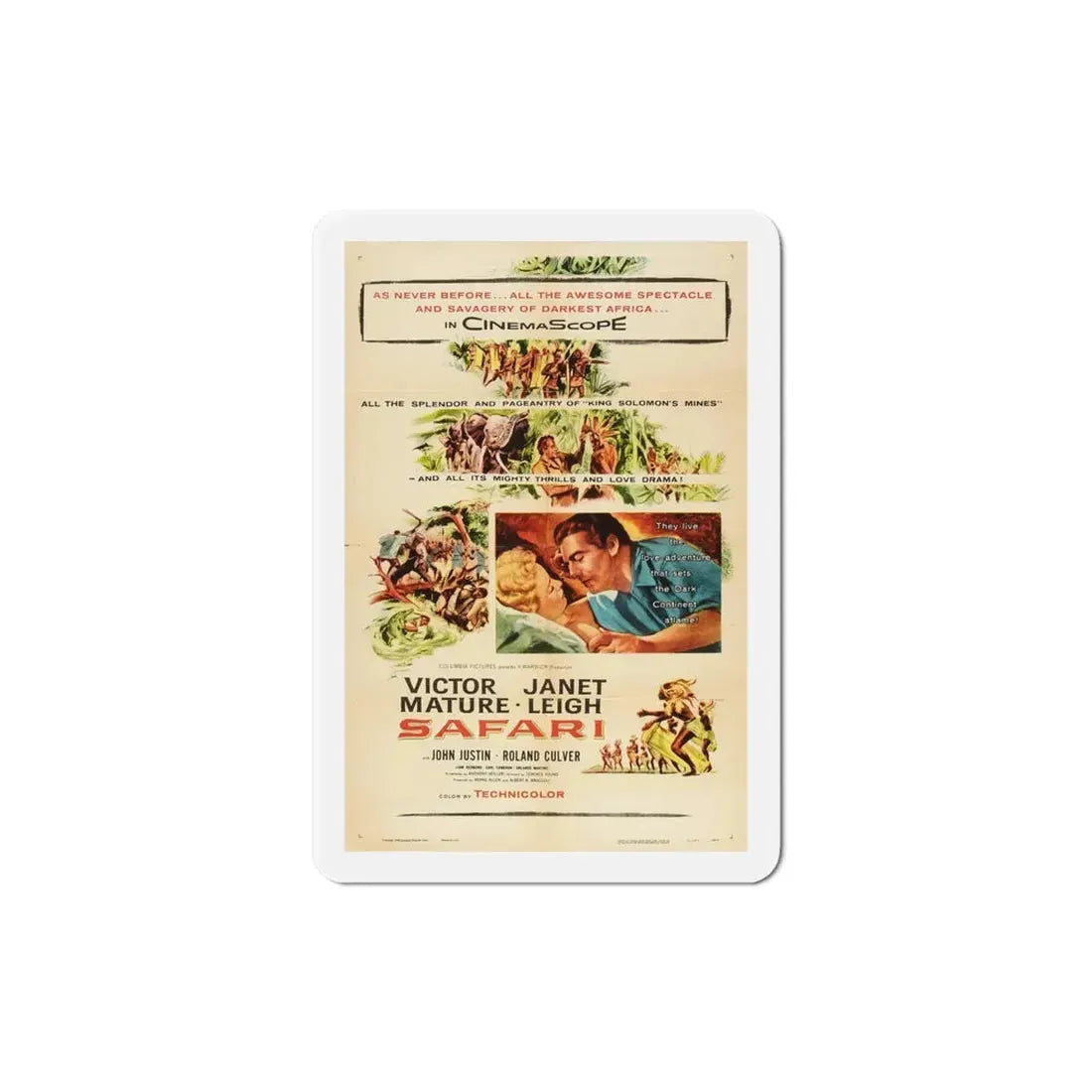 Safari 1956 Movie Poster Refrigerator Magnet - The Sticker Space