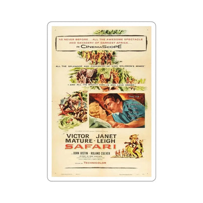 Safari 1956 Movie Poster STICKER Vinyl Die-Cut Decal 6 Inch - The Sticker Space