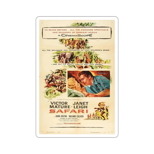 Safari 1956 Movie Poster STICKER Vinyl Die-Cut Decal 6 Inch - The Sticker Space