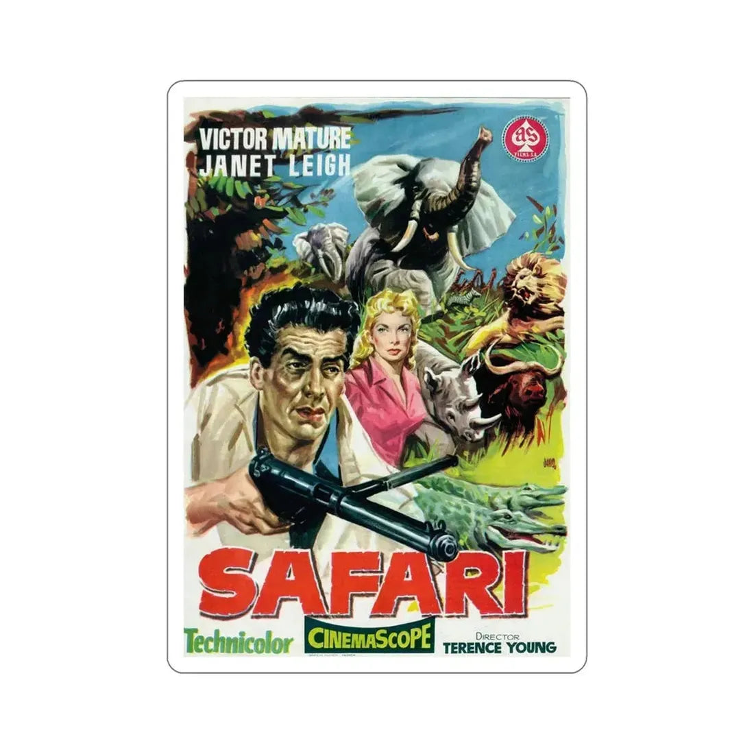 Safari 1956 v2 Movie Poster STICKER Vinyl Die-Cut Decal 6 Inch - The Sticker Space