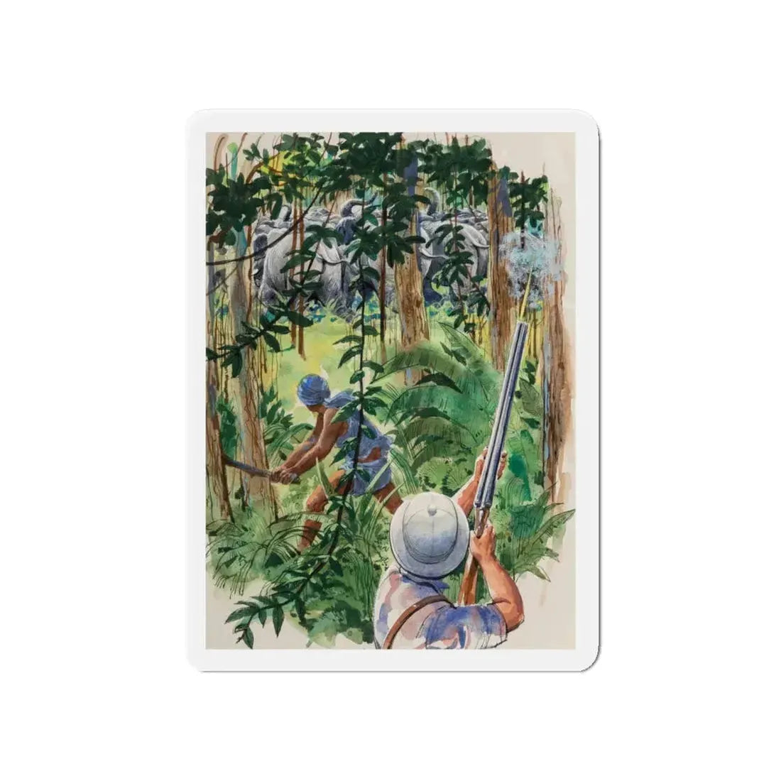 Safari children's book illustration (Magazine Illustration) Refrigerator Magnet 4 Inch Die-Cut - The Sticker Space