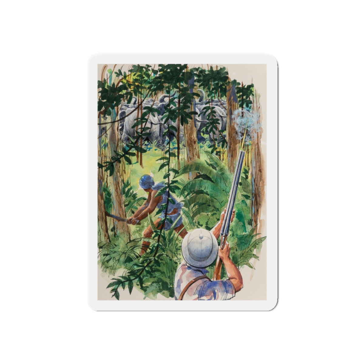 Safari children's book illustration (Magazine Illustration) Refrigerator Magnet-5" x 5"-The Sticker Space