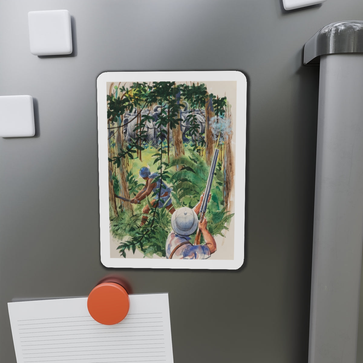 Safari children's book illustration (Magazine Illustration) Refrigerator Magnet-The Sticker Space