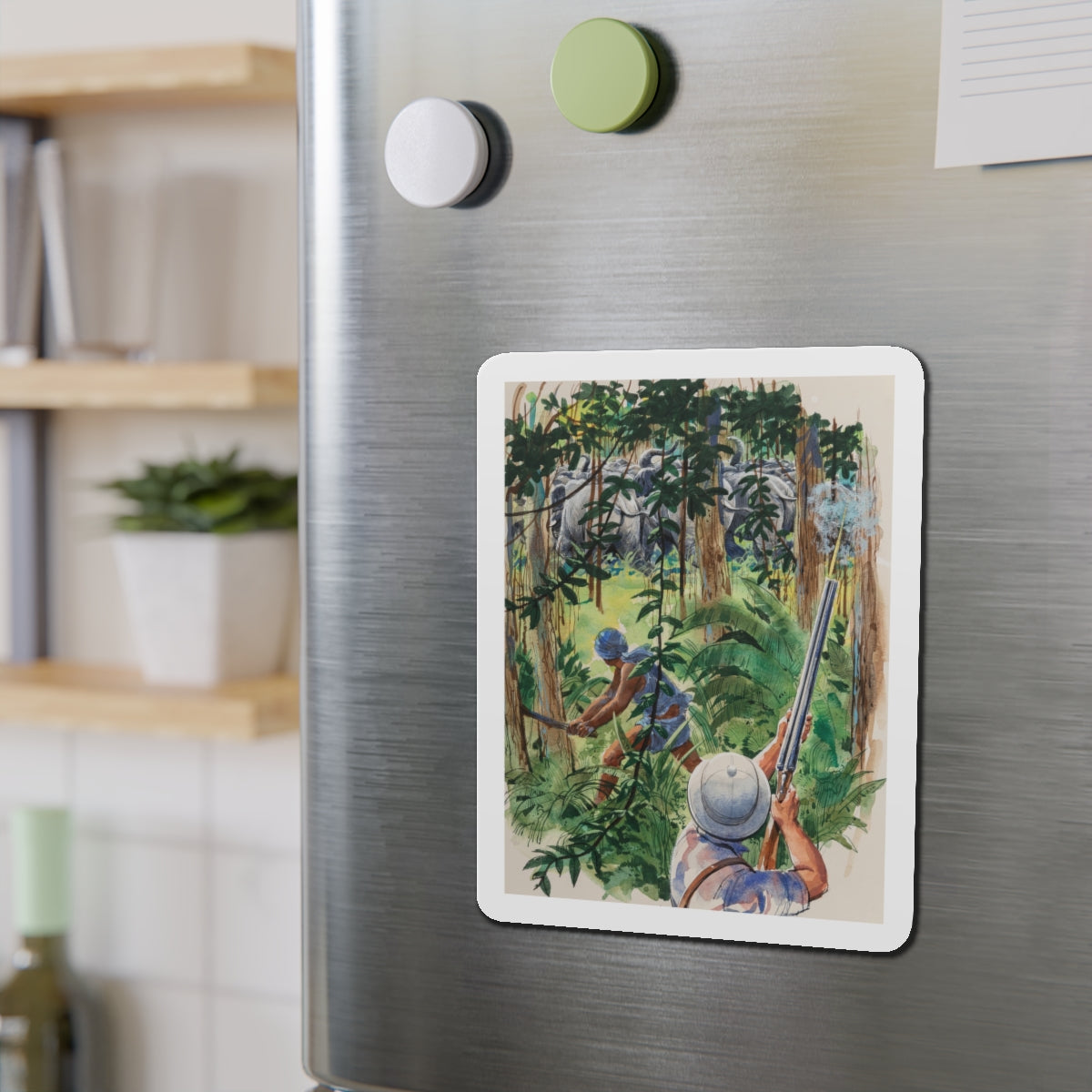 Safari children's book illustration (Magazine Illustration) Refrigerator Magnet-The Sticker Space