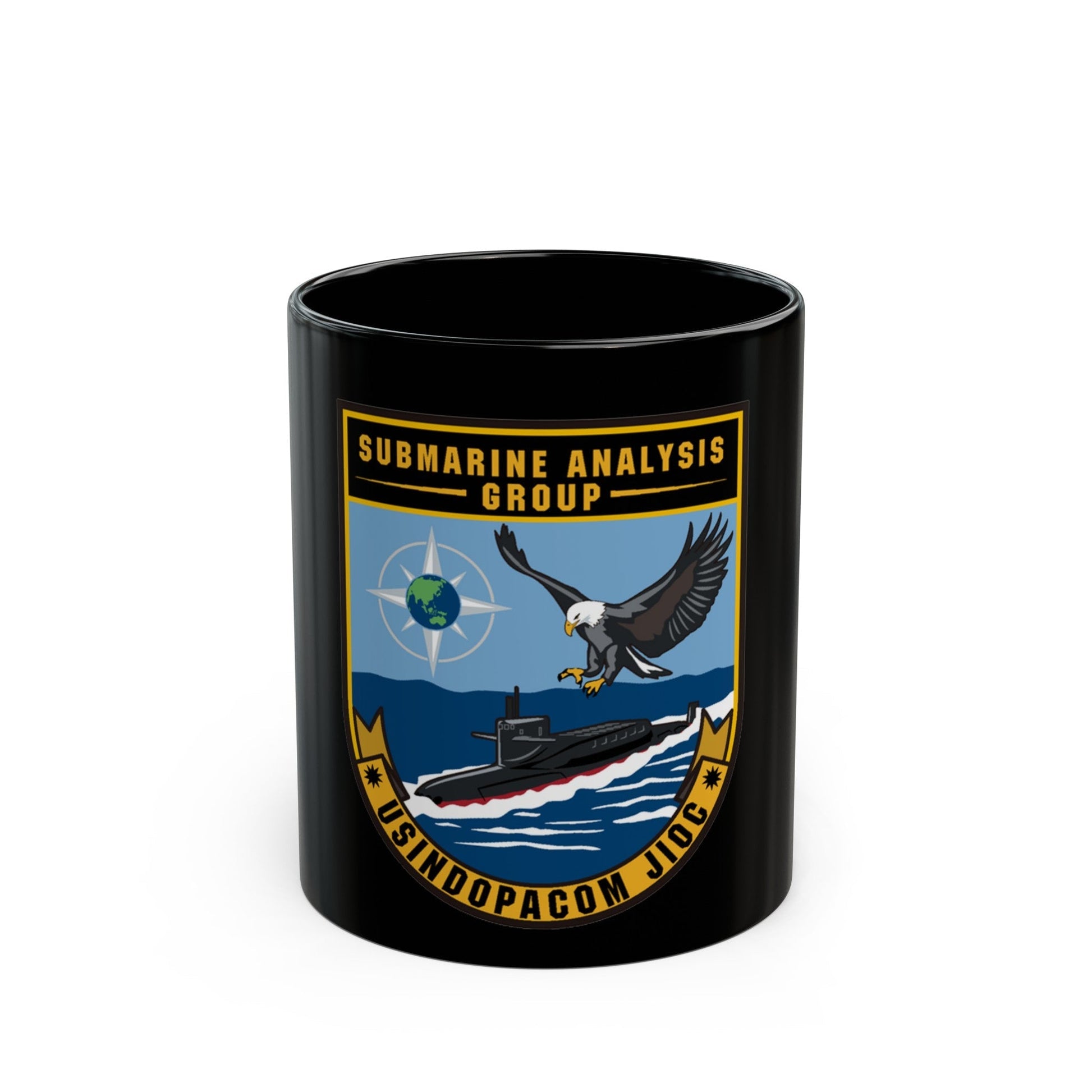 SAG USINDOPACOM JIOC (U.S. Navy) Black Coffee Mug-11oz-The Sticker Space