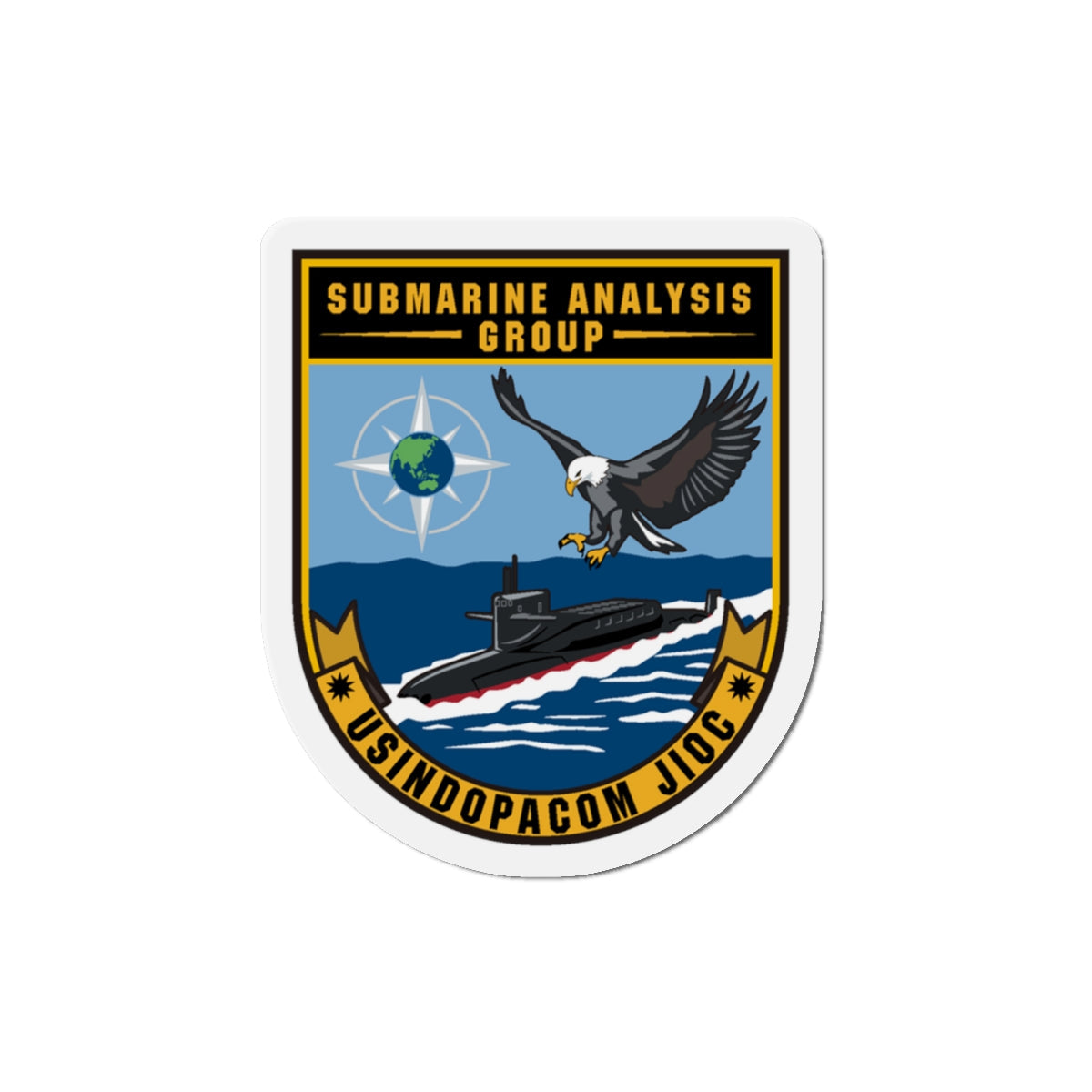 SAG USINDOPACOM JIOC (U.S. Navy) Die-Cut Magnet-4" x 4"-The Sticker Space