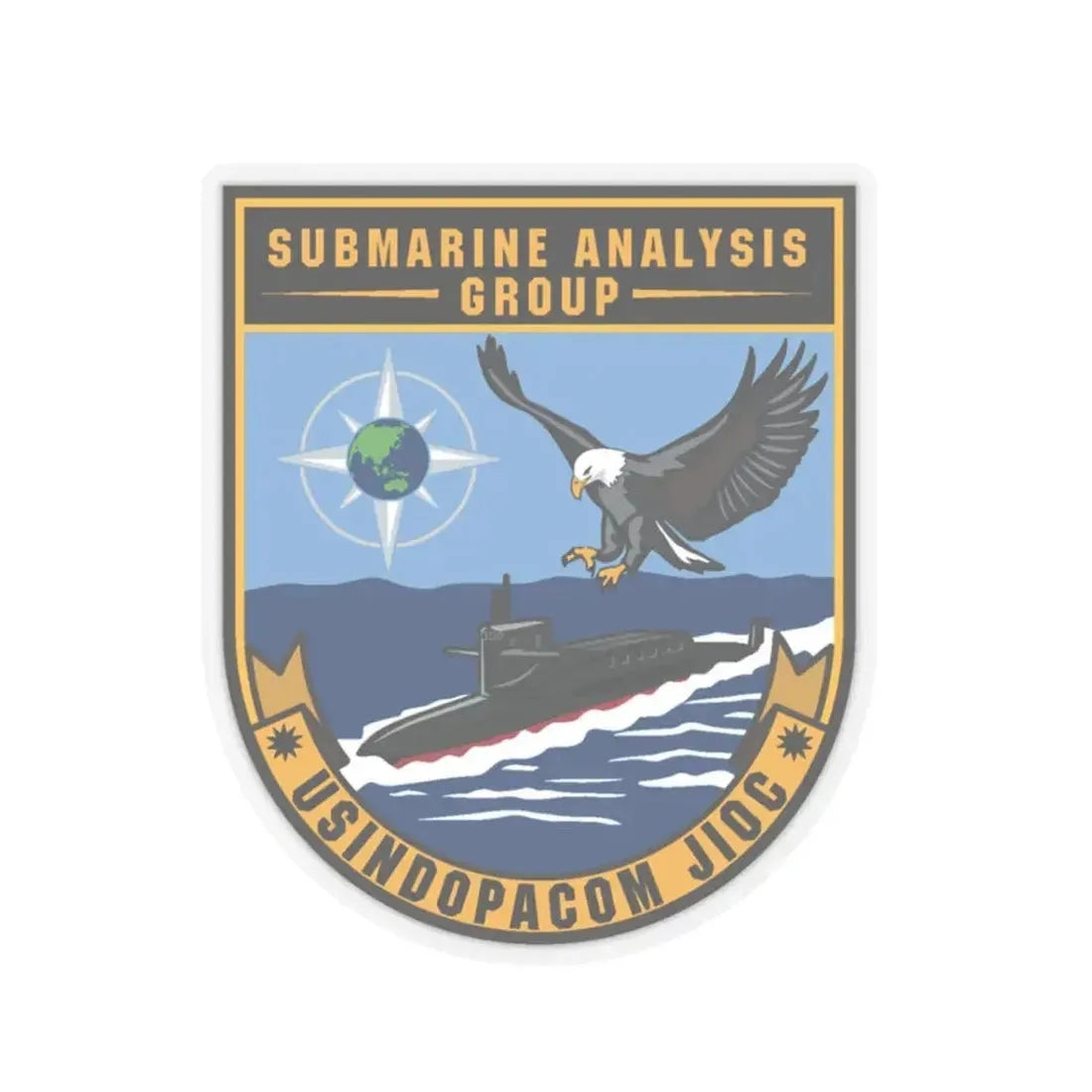SAG USINDOPACOM JIOC (U.S. Navy) STICKER Vinyl Kiss-Cut Decal 3 Inch Transparent - The Sticker Space
