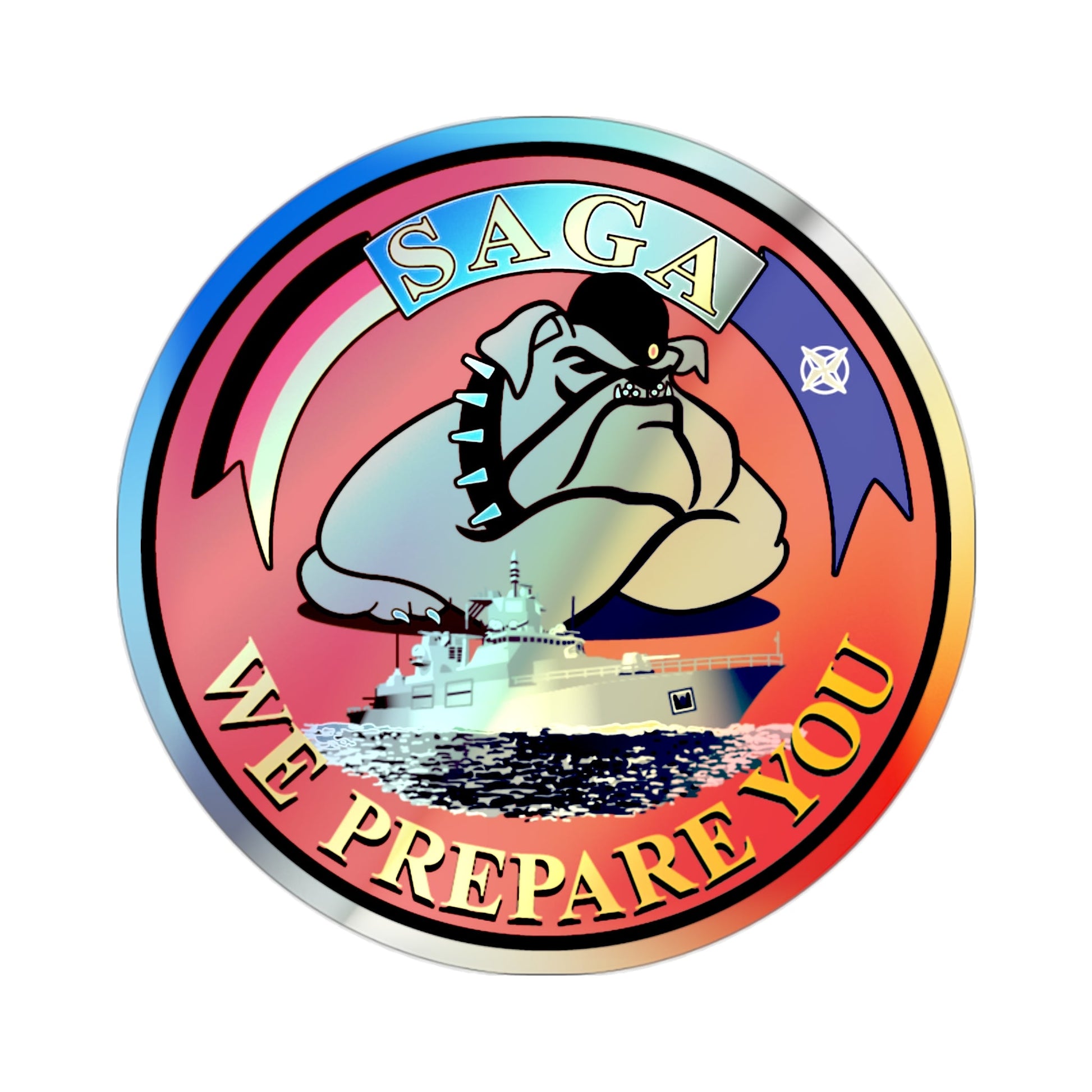 SAGA 400 (USMC) Holographic STICKER Die-Cut Vinyl Decal-2 Inch-The Sticker Space