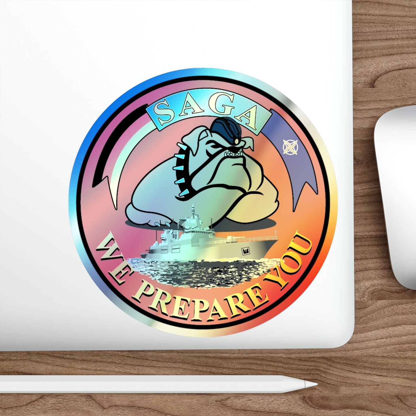 SAGA 400 (USMC) Holographic STICKER Die-Cut Vinyl Decal-The Sticker Space