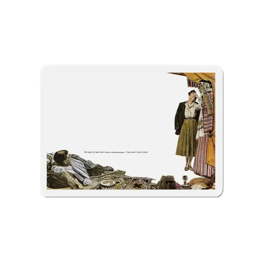 Sahara Flight (2), Cosmopolitan, August 1954 (Magazine Illustration) Refrigerator Magnet 6 Inch Die-Cut - The Sticker Space