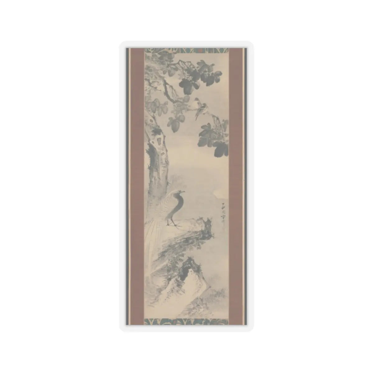 Saien Hōsai (Xiyua Fangqi) - Pheasant beneath Paulownia Tree - 18th century v1 - STICKER Vinyl Kiss-Cut Decal