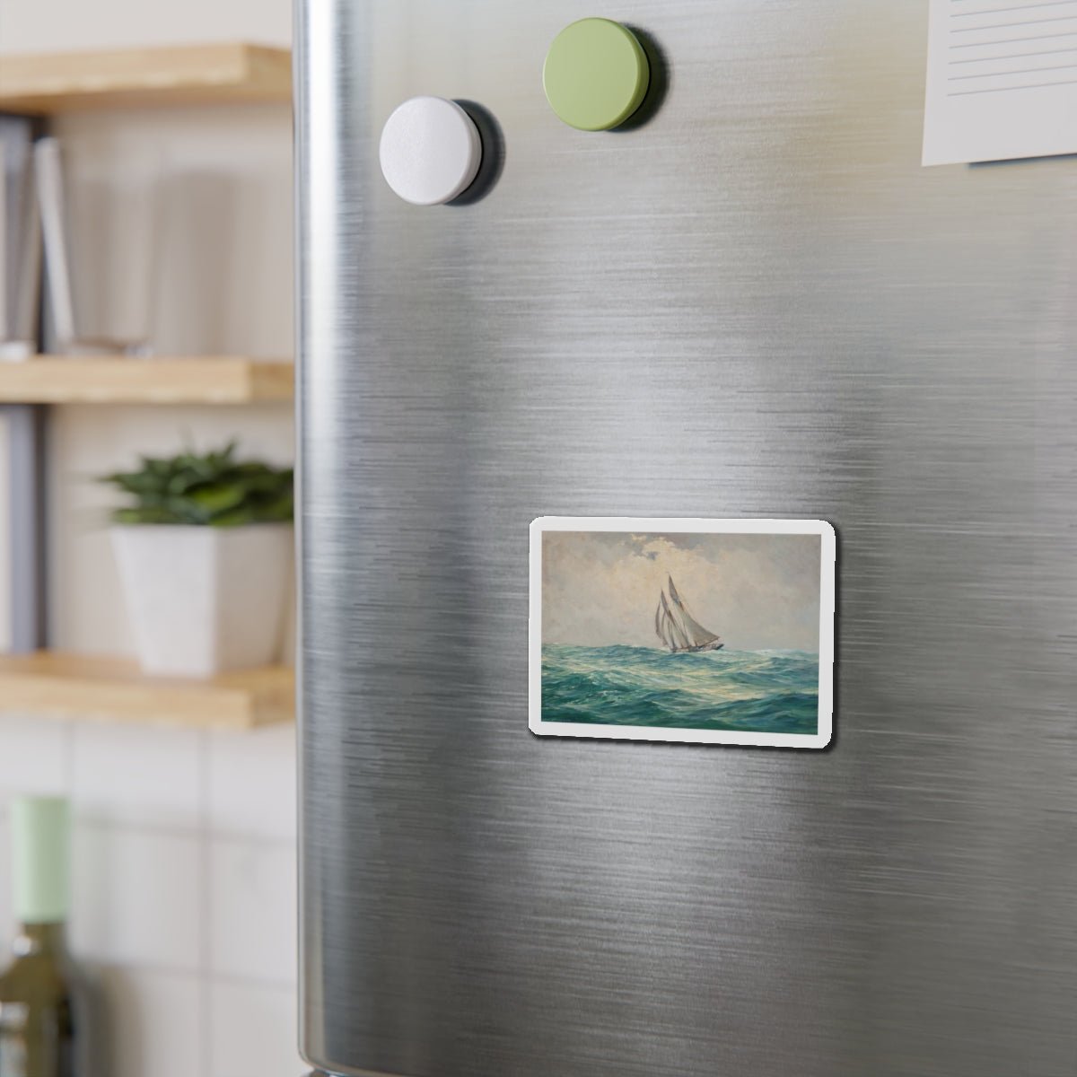 Sailing Vessel (Magazine Illustration) Refrigerator Magnet-The Sticker Space