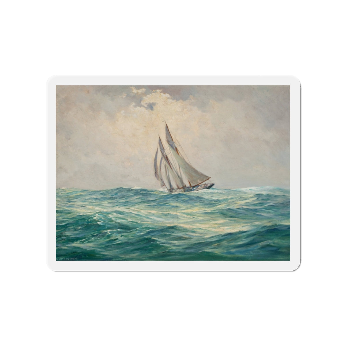 Sailing Vessel (Magazine Illustration) Refrigerator Magnet-2" x 2"-The Sticker Space