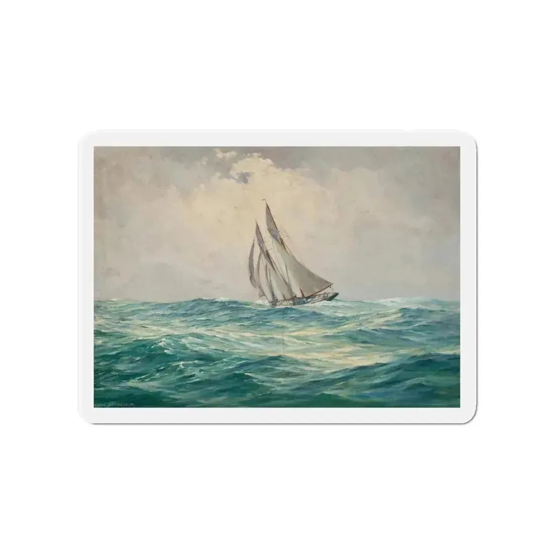 Sailing Vessel (Magazine Illustration) Refrigerator Magnet 4 Inch Die-Cut - The Sticker Space