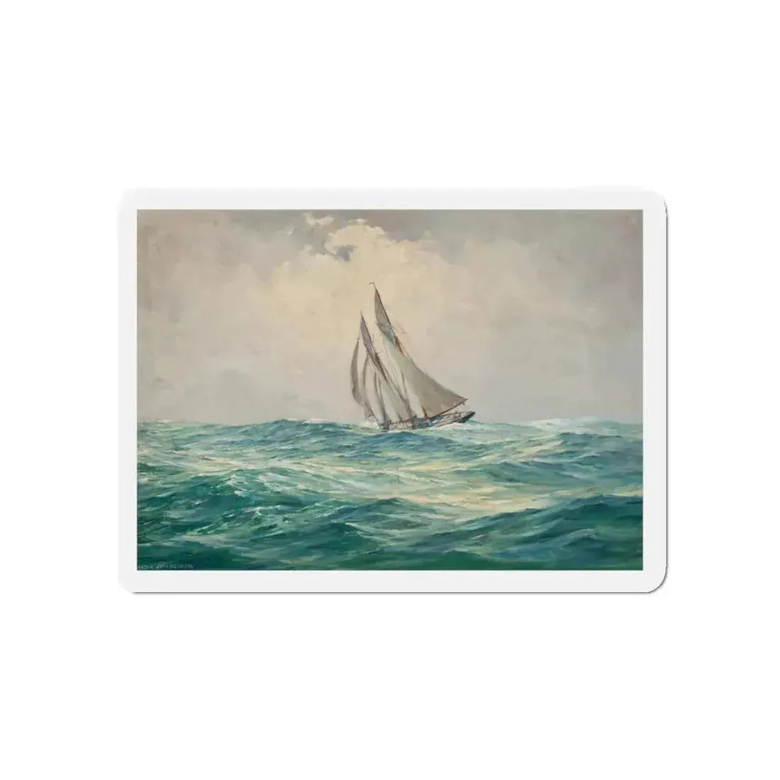 Sailing Vessel (Magazine Illustration) Refrigerator Magnet 5 Inch Die-Cut - The Sticker Space