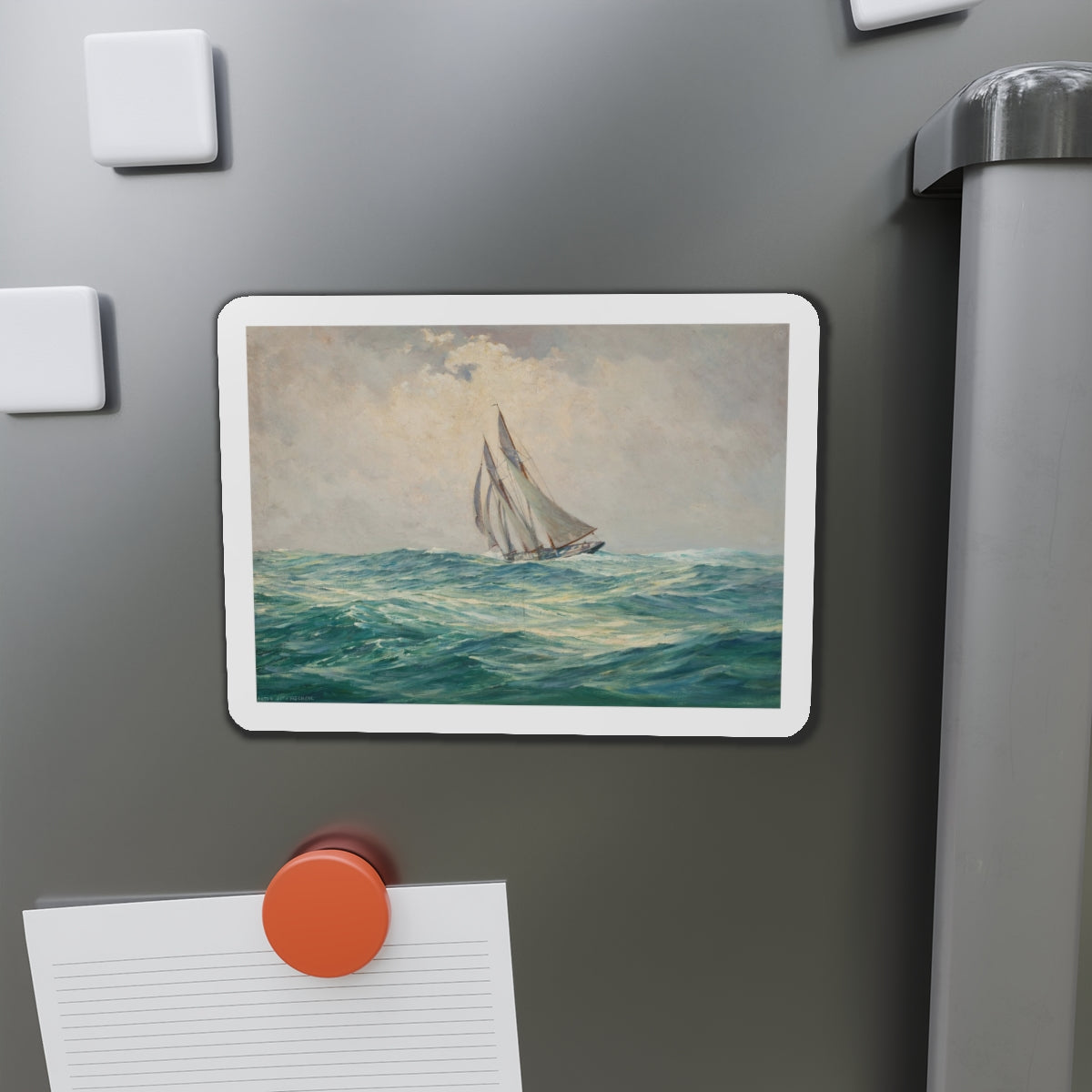 Sailing Vessel (Magazine Illustration) Refrigerator Magnet-The Sticker Space