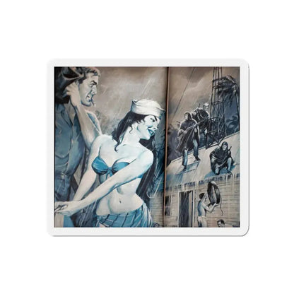 Sailor's Girl, Man's World, August 1961 (Magazine Illustration) Refrigerator Magnet 4 Inch Die-Cut - The Sticker Space