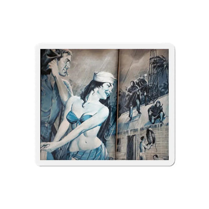 Sailor's Girl, Man's World, August 1961 (Magazine Illustration) Refrigerator Magnet - The Sticker Space
