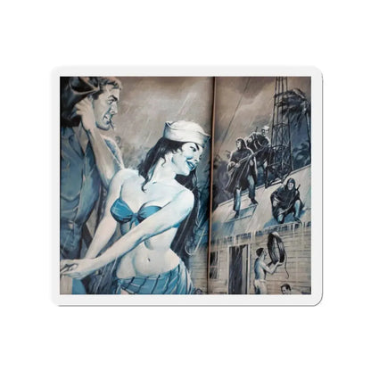 Sailor's Girl, Man's World, August 1961 (Magazine Illustration) Refrigerator Magnet - The Sticker Space