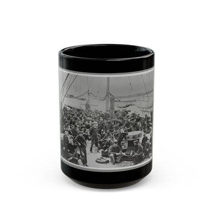 Sailors On Deck Of Warship (U.S. Civil War) Black Coffee Mug-15oz-The Sticker Space