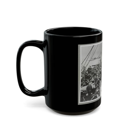 Sailors On Deck Of Warship (U.S. Civil War) Black Coffee Mug-The Sticker Space