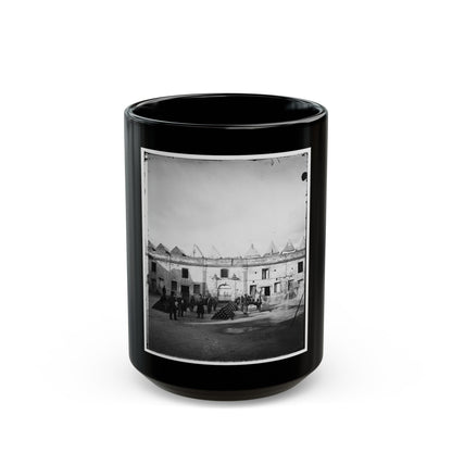 Saint Augustine, Fla. Artillery Inside Fort Marion; Tents On Rampart (U.S. Civil War) Black Coffee Mug-15oz-The Sticker Space