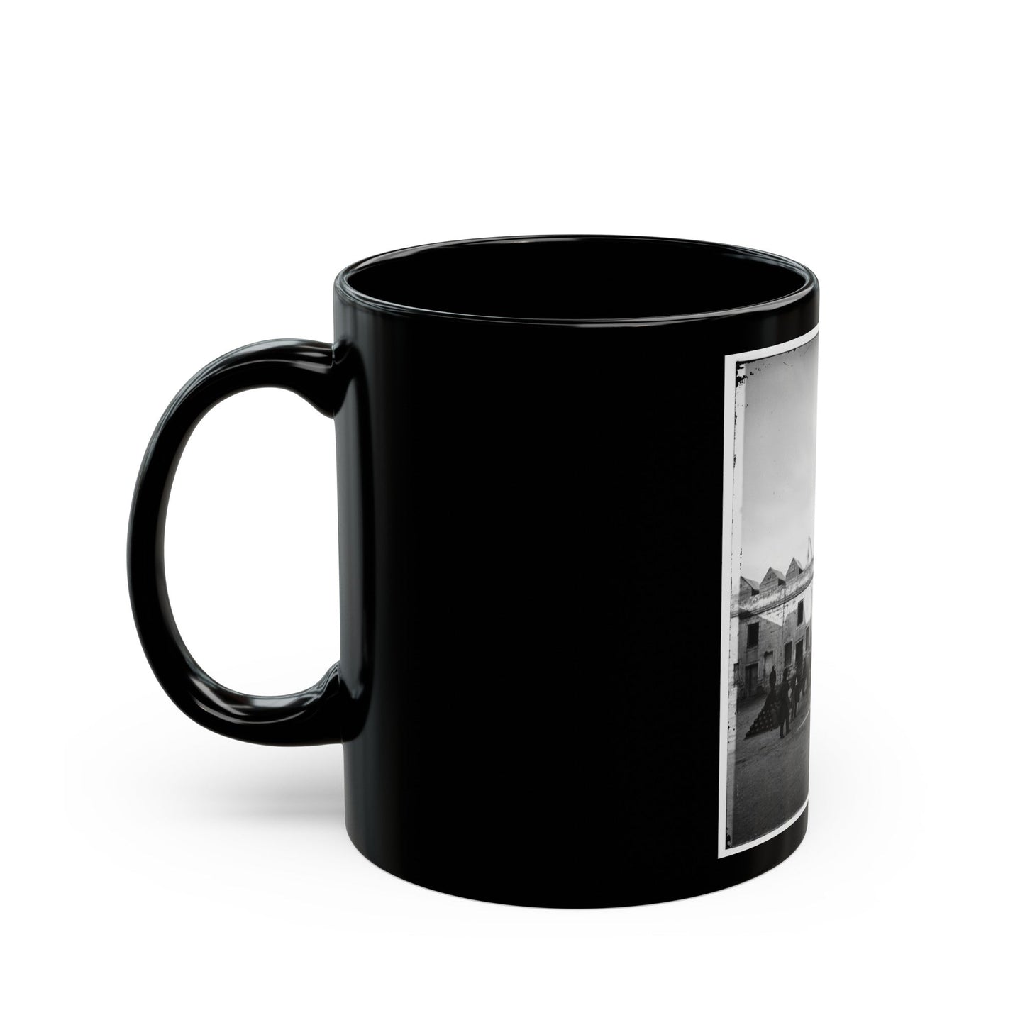 Saint Augustine, Fla. Artillery Inside Fort Marion; Tents On Rampart (U.S. Civil War) Black Coffee Mug-The Sticker Space