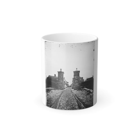 Saint Augustine, Fla. Entrance Gate, With Street and Houses Beyond (U.S. Civil War) Color Morphing Mug 11oz-11oz-The Sticker Space